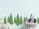 Nursery decor wall stickers woodland forest trees 2023 nursery trends